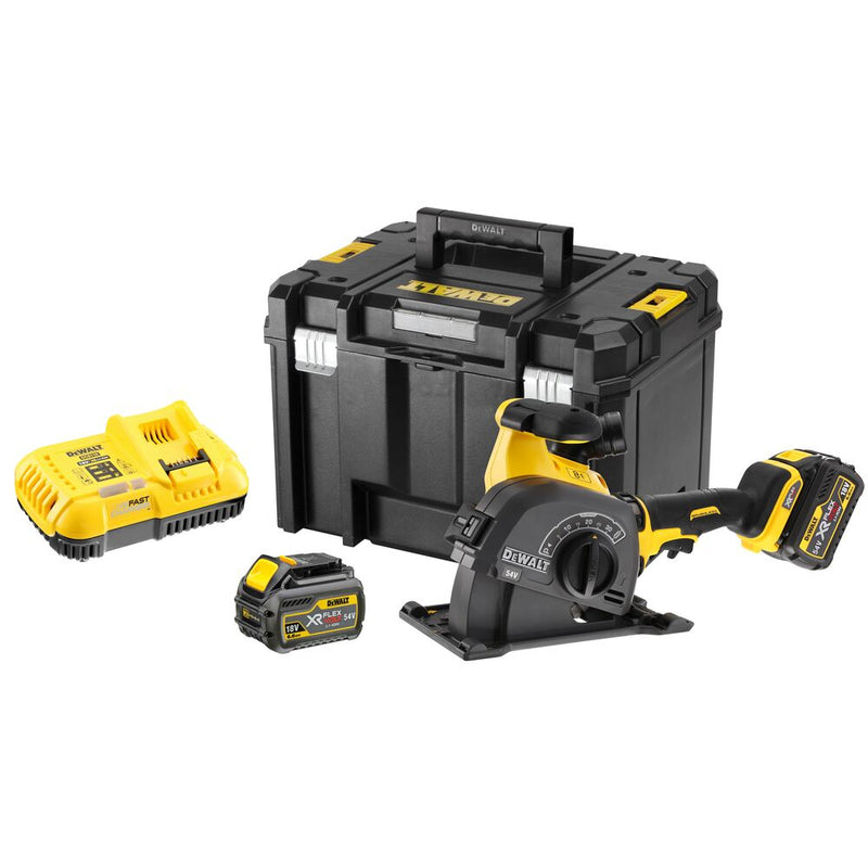 54V/2x6Ah Akku-Mauernutfräse+Ladegerät+TSTAK-Box VI (DeWALT DCG200T2-QW)