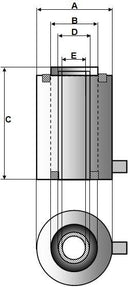 Hollow cylinder (30Ton-50mm), Hyd. Hand pump (700bar, 700cm3) (B-700+YG-3050K) 